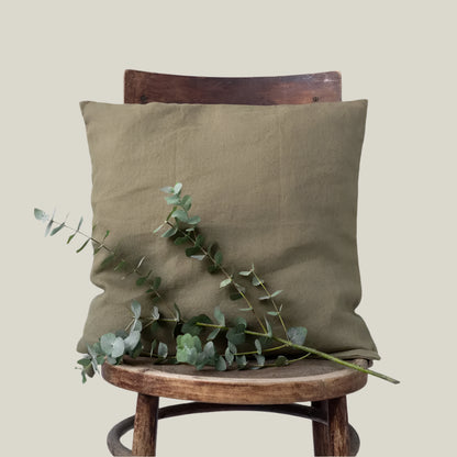 Linen Square Martini Olive Pillow