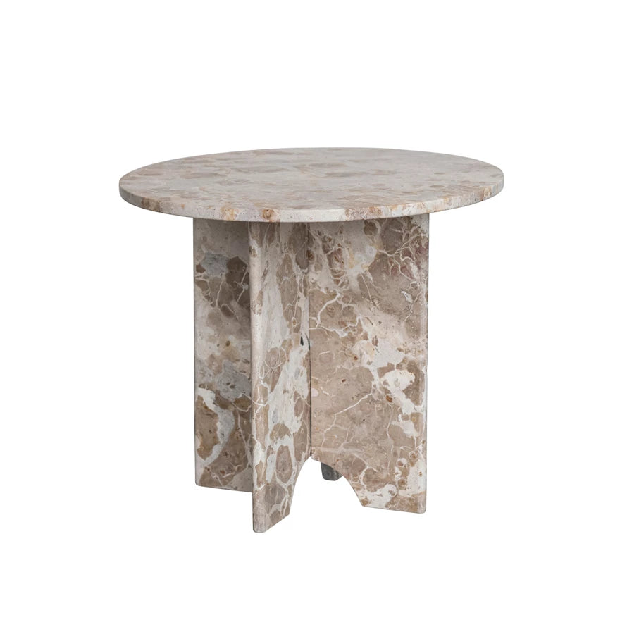 Marble Chestnut Side Table