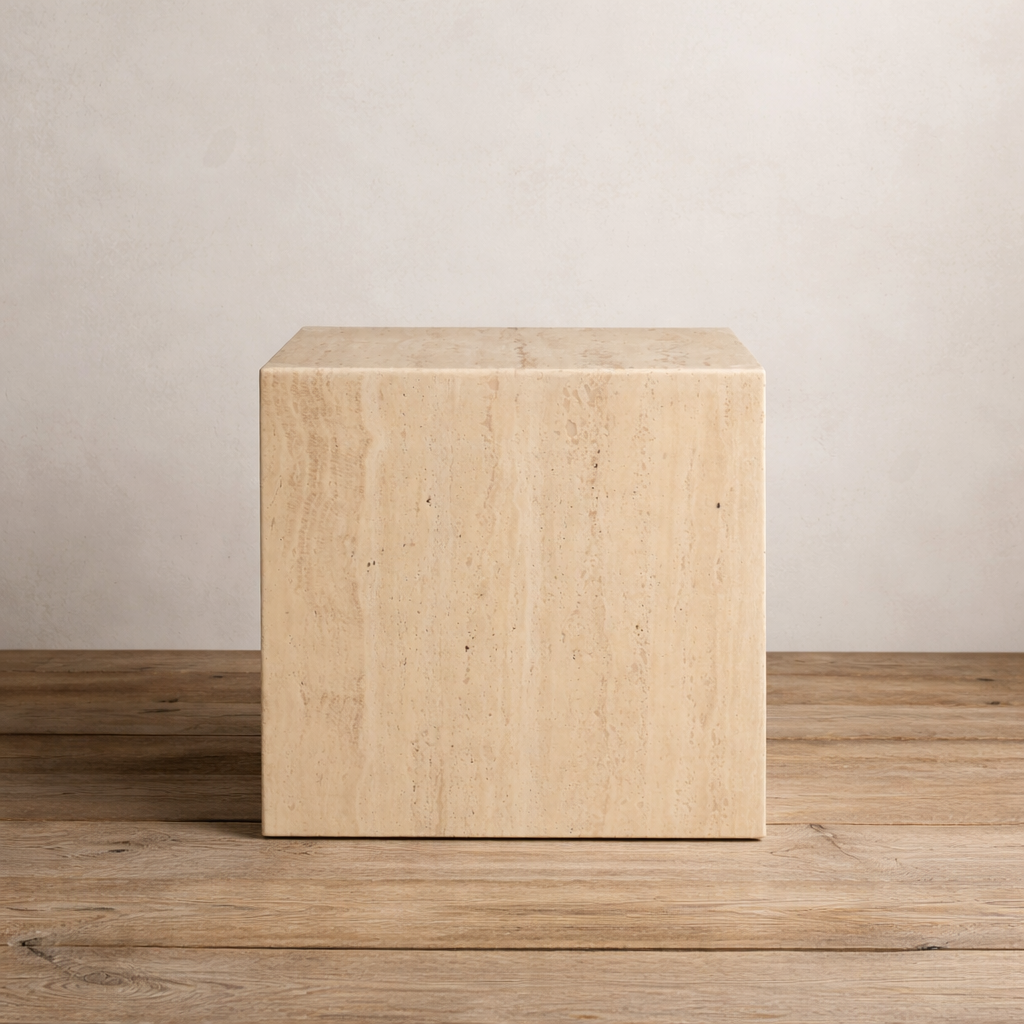 Travertine Side Table