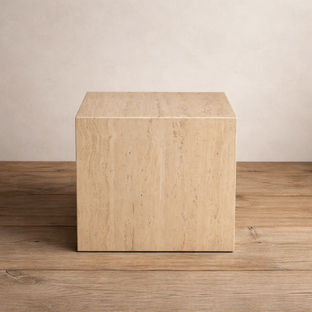 Travertine Side Table