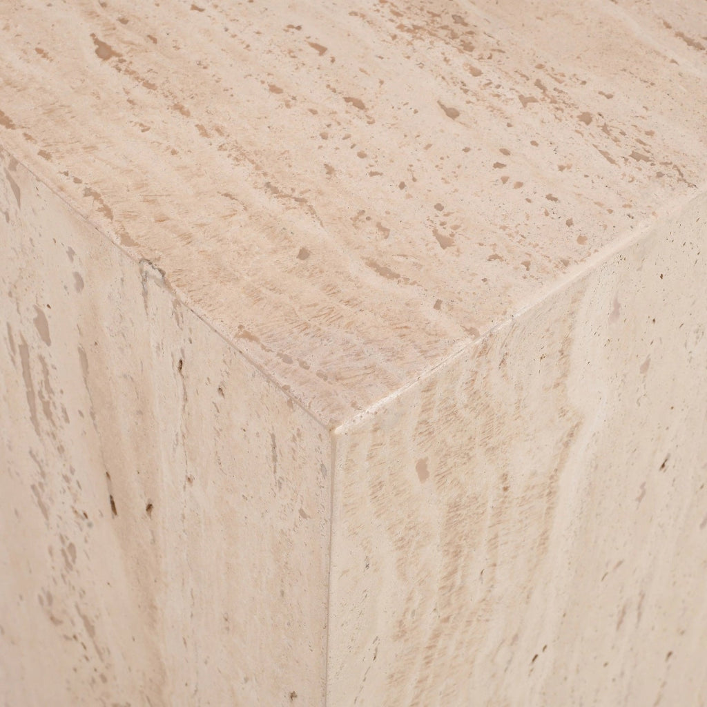 Travertine Side Table