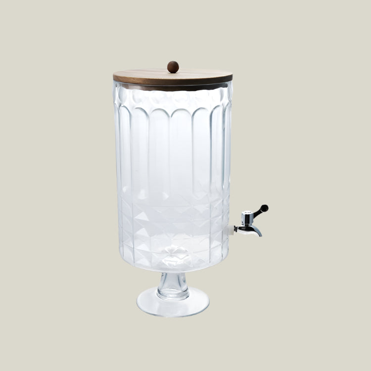 Fluted Glass Beverage Dispenser
