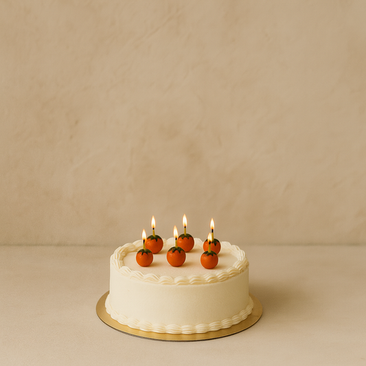 Orange Cherry Tomato Beeswax Birthday Candles
