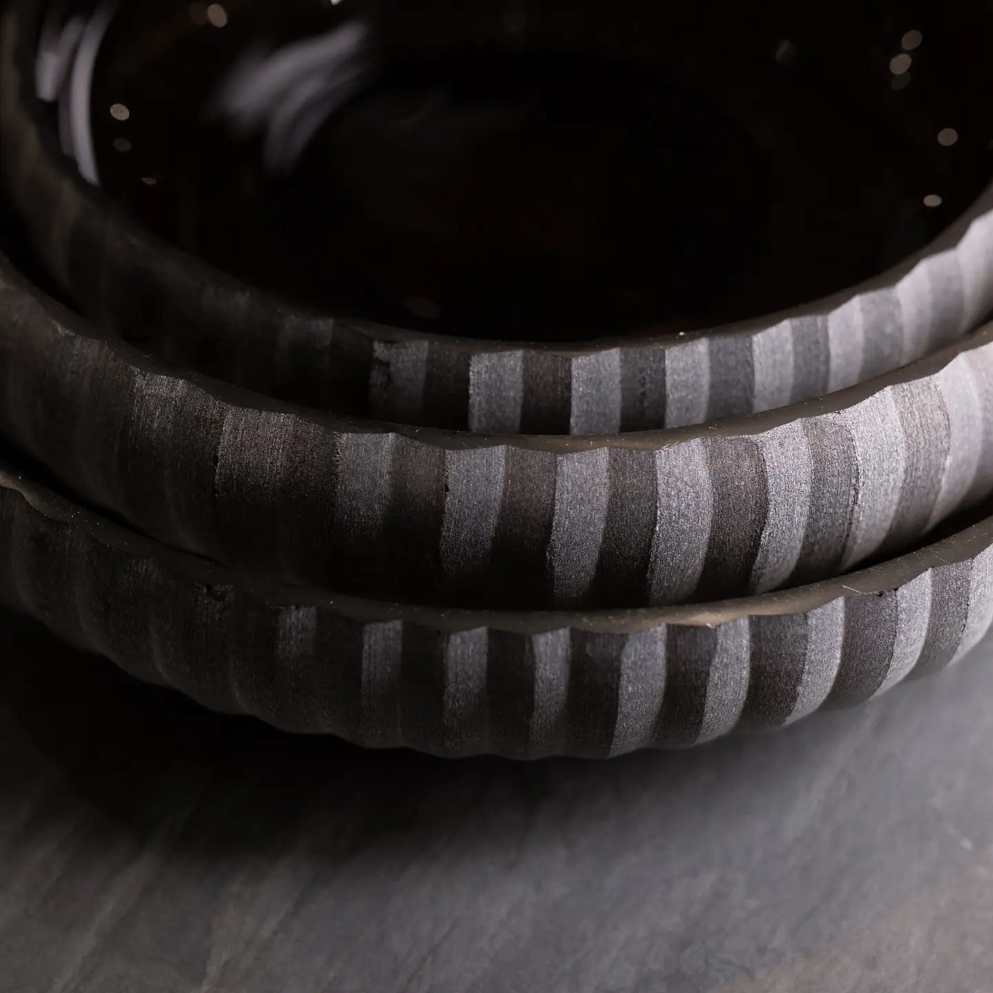Fluted Brown Bowl