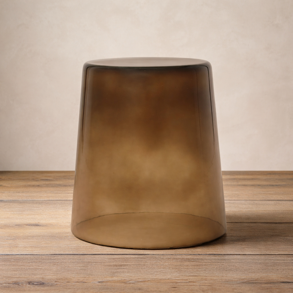 Cacao Glass Side Table