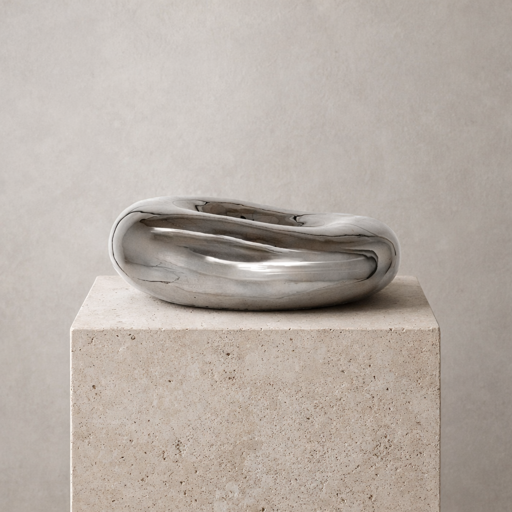 Chrome Stoneware Bowl