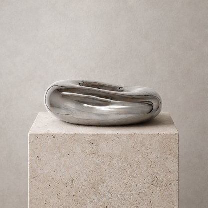 Chrome Stoneware Bowl