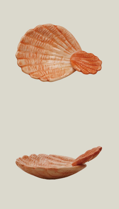 Stoneware Shell Dish with Handle