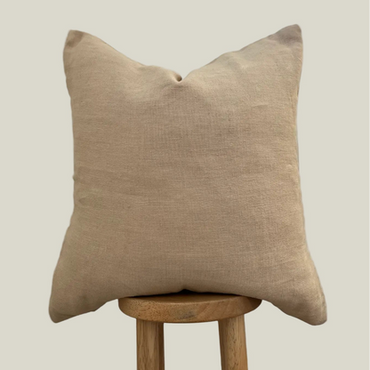 Cream Linen Pillow - 22"x22"
