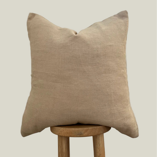 Cream Linen Pillow - 22"x22"