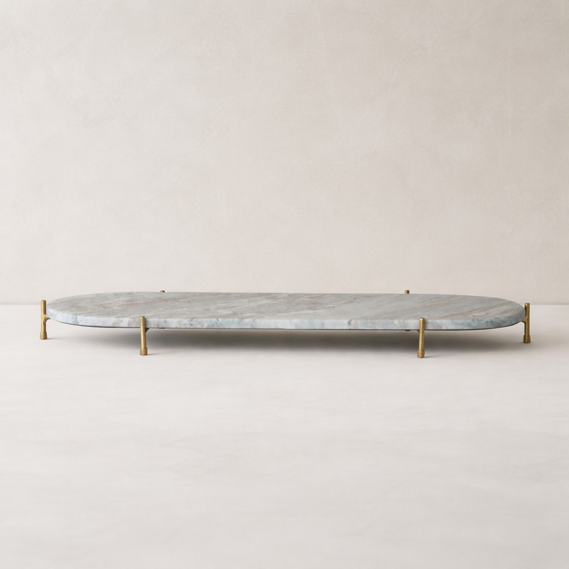 Elevated Oval Marble Tray