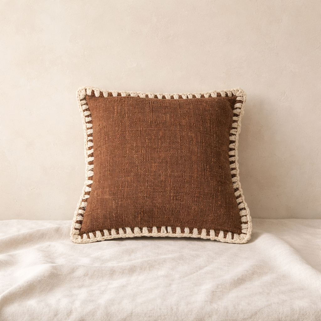 Espresso Contrast Stitch Pillow - 20"x20"