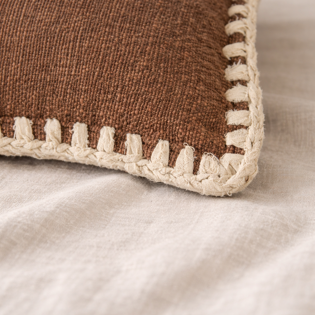 Espresso Contrast Stitch Pillow - 20"x20"