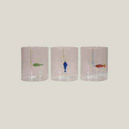 Fish-on-Hook Drinking Glass