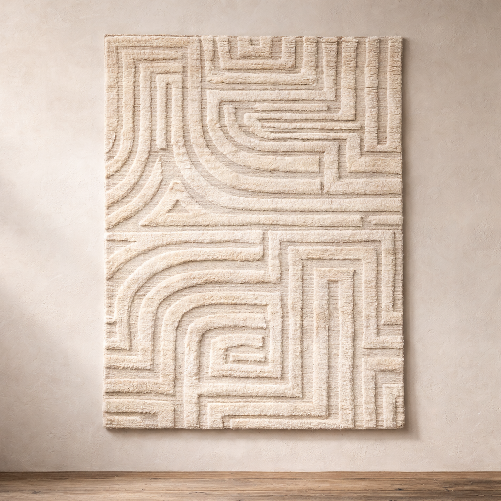 Folk Handknotted Wool Rug