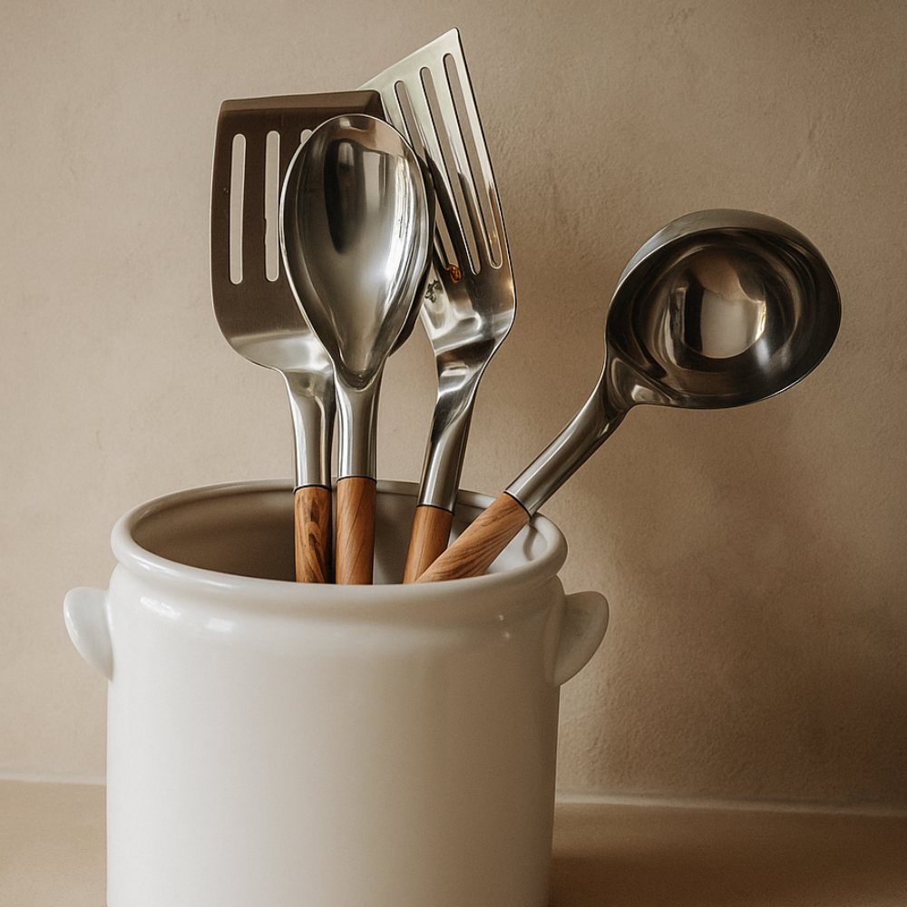 Olive Wood Handle Utensils (Set of 4)