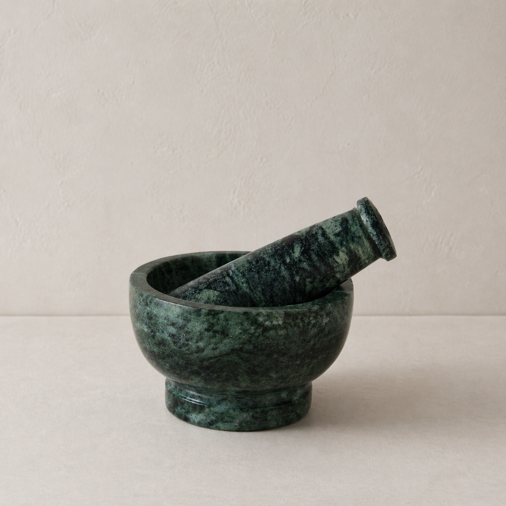 Green Marble Mortar & Pestle