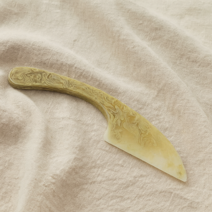 Green Marbled Resin Cheese Knife