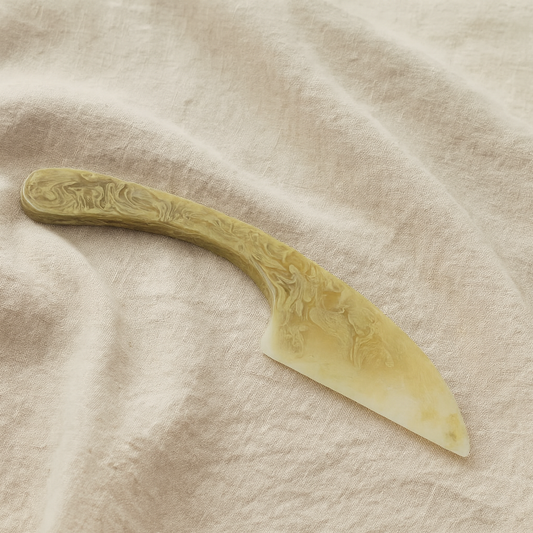 Green Marbled Resin Cheese Knife