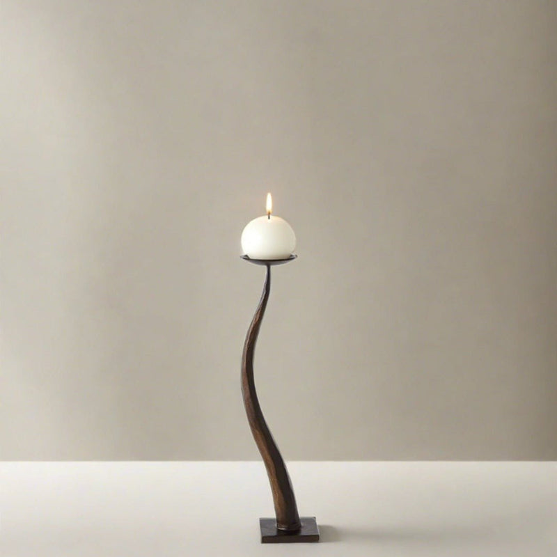 Hand-Forged Iron Candle Holder