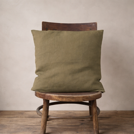 Linen Square Martini Olive Pillow
