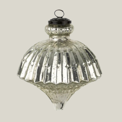 Mercury Glass Pleated Ornament
