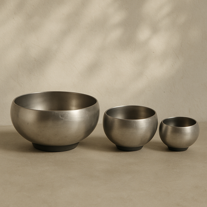 Brushed Pewter Nesting Bowls