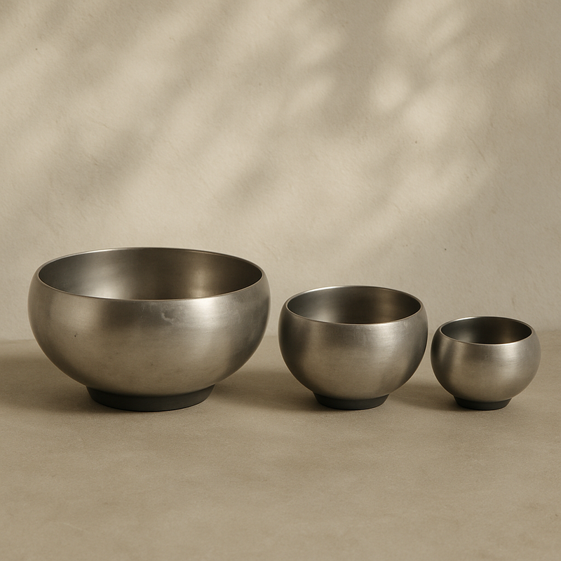 Brushed Pewter Nesting Bowls
