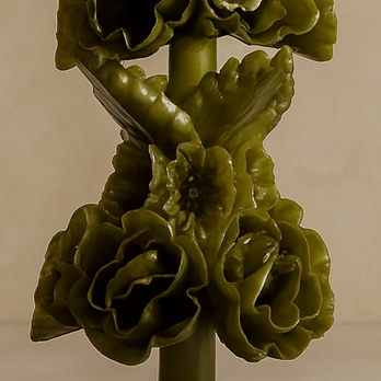 Oaxacan Handmade Floral Taper Candle