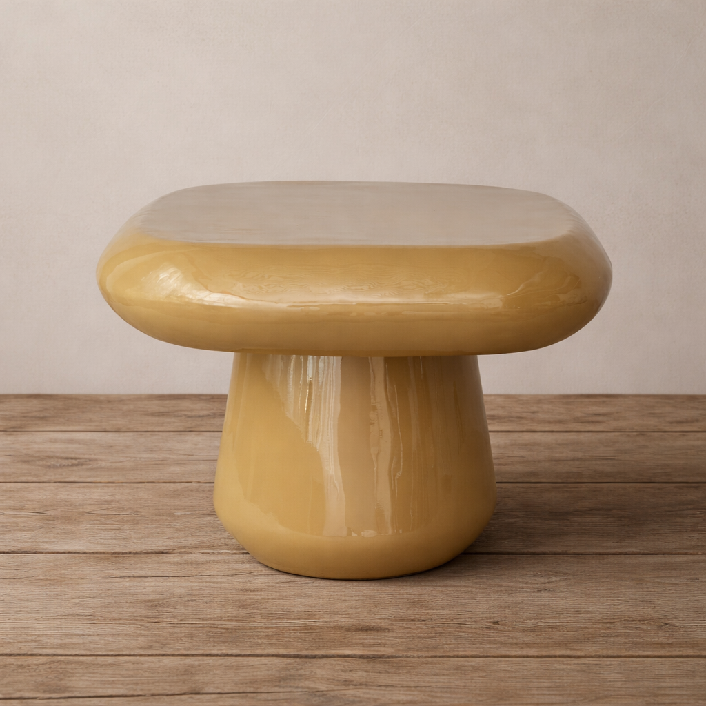 Ochre Enamel Low Table