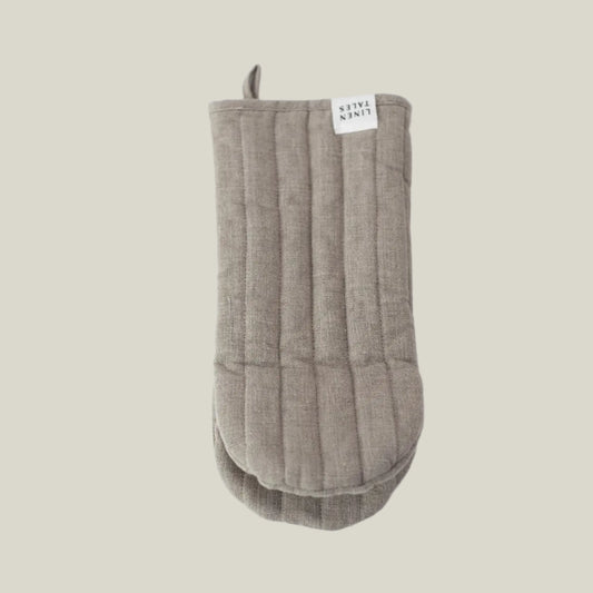 Quilted Linen Oven Mitt