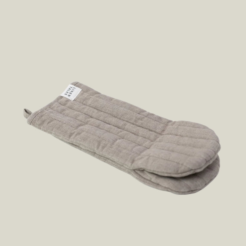 Quilted Linen Oven Mitt