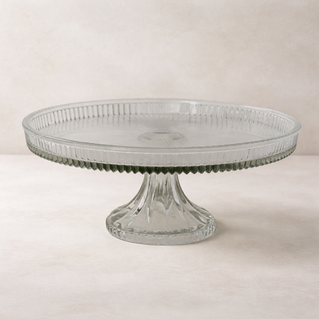 Pressed Glass Rimmed Pedestal
