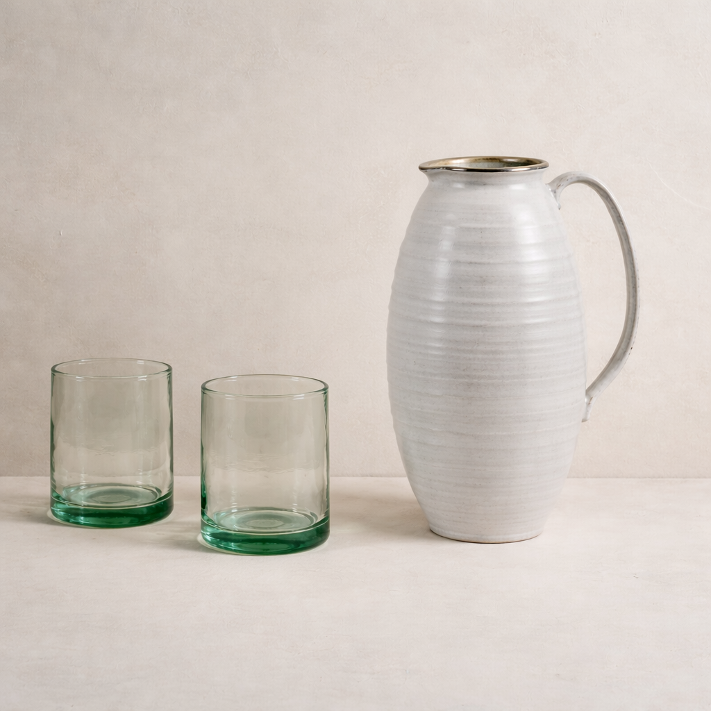 Reactive Glaze Quart Stoneware Pitcher