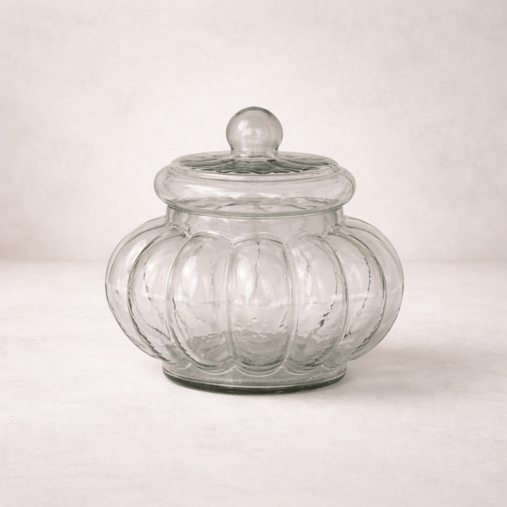 Ribbed Glass Jar