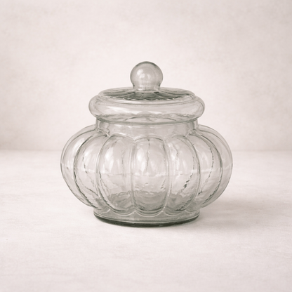 Ribbed Glass Jar