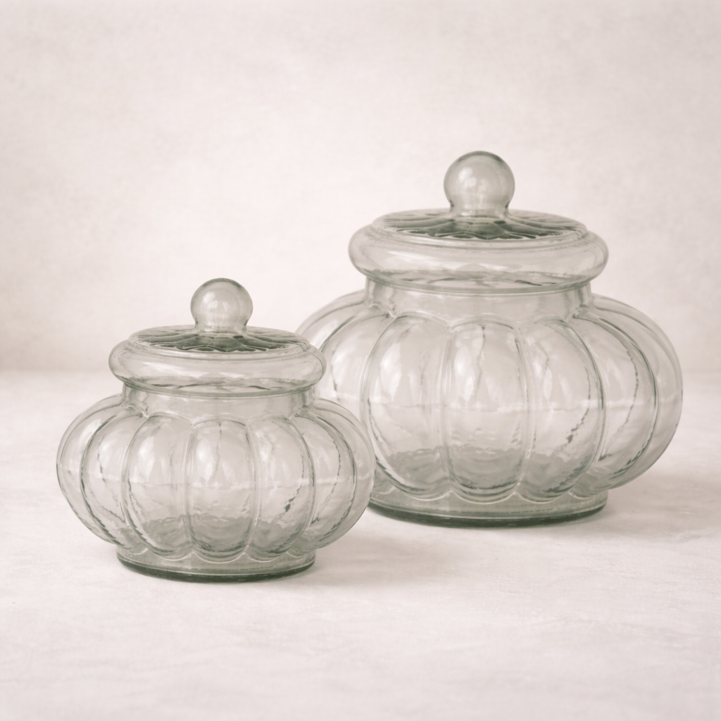 Ribbed Glass Jar