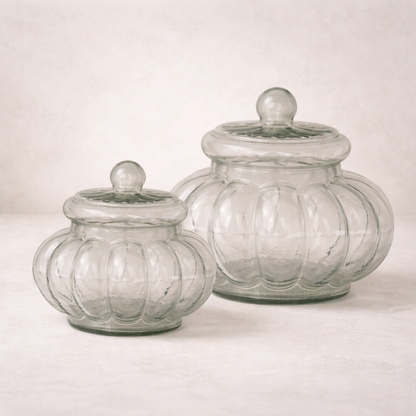 Ribbed Glass Jar