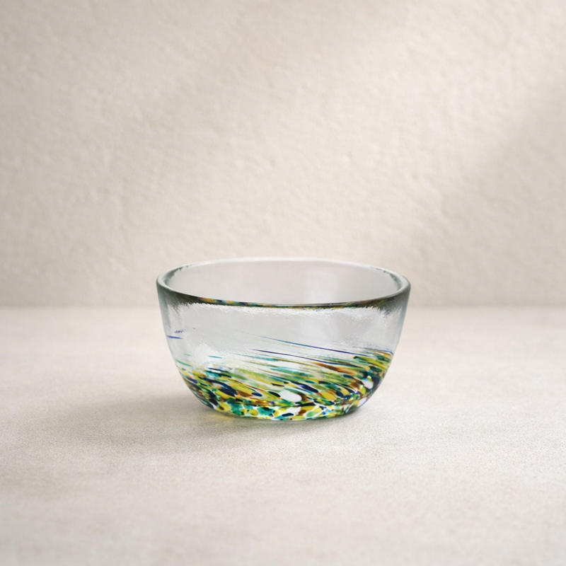 Speckled Glass Pinch Pot Bowl