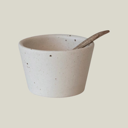Stoneware Bowl with Wooden Spoon