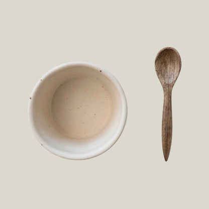 Stoneware Bowl with Wooden Spoon
