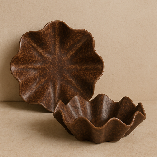 Stoneware Ruffled Dish