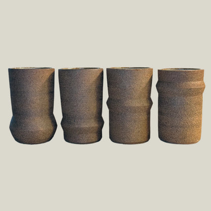 Stoneware Notched Tumbler