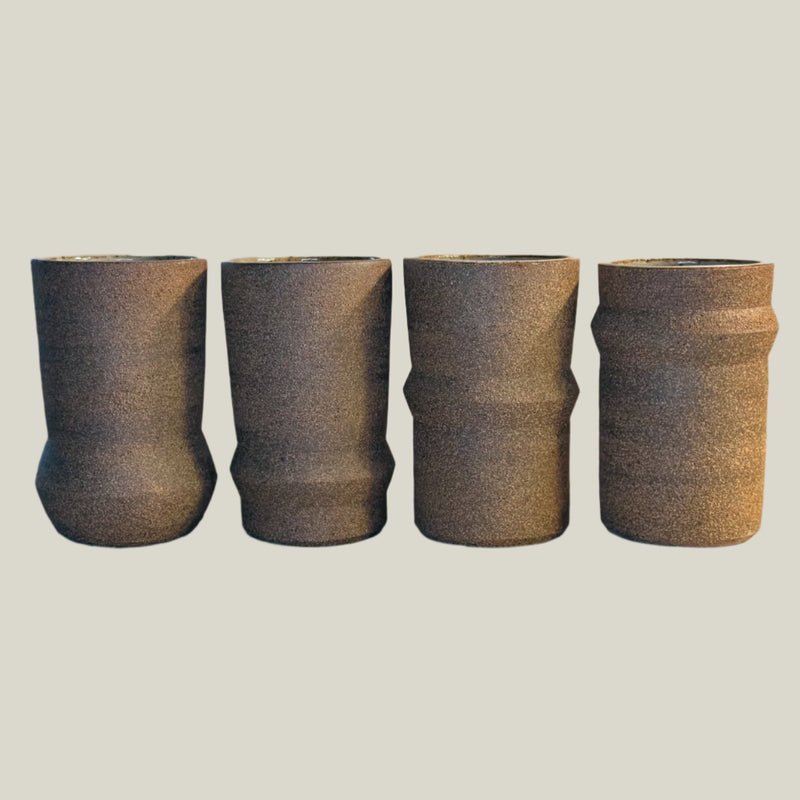 Stoneware Notched Tumbler