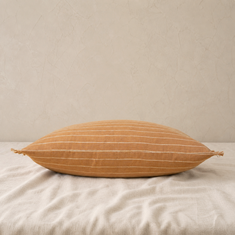 Stripe Fringe Lumbar Pillow - 16"x24"