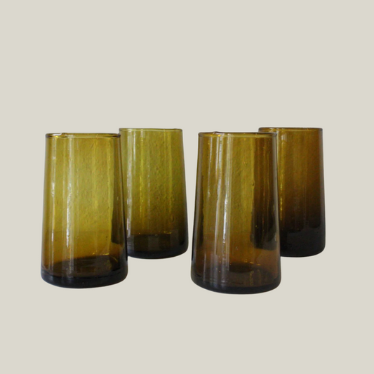 Large Amber Moroccan Glasses