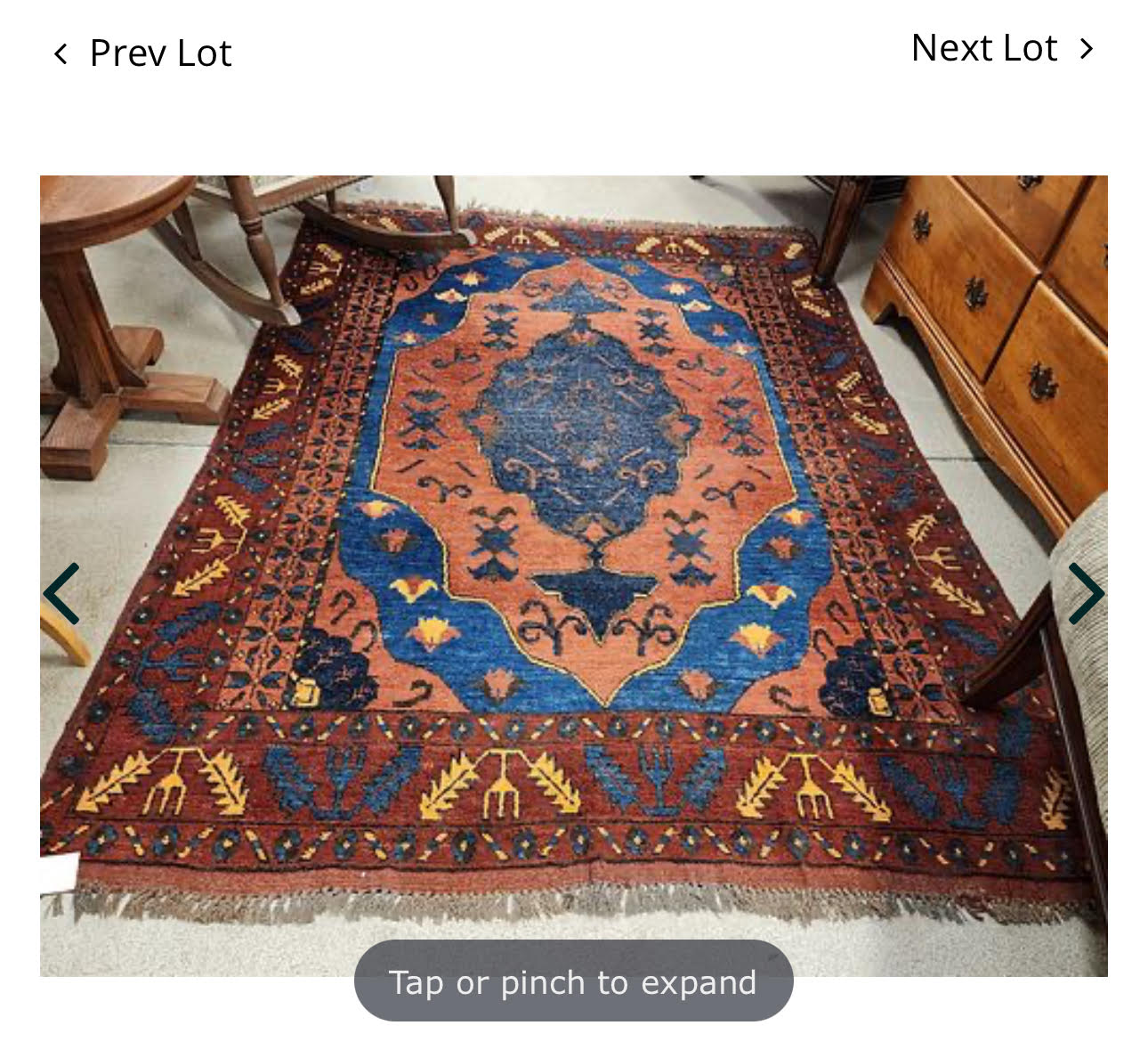 Blue + Red Persian Rug 5' 1" x 6' 10"