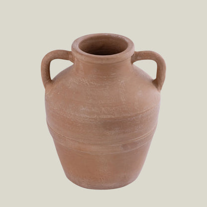 Terracotta Amphora Vase with Handles