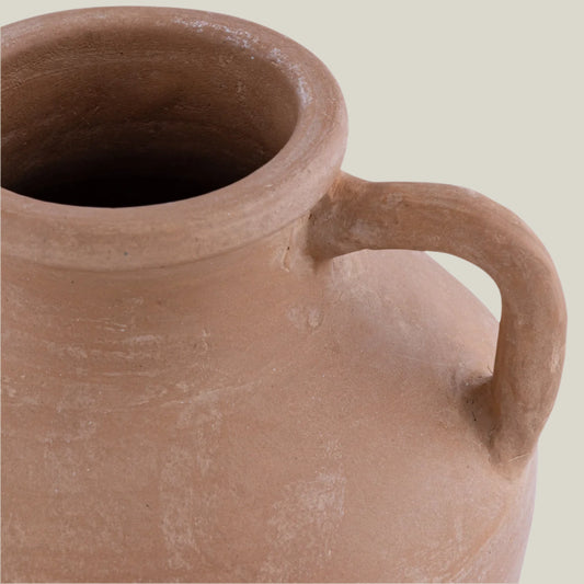 Terracotta Amphora Vase with Handles