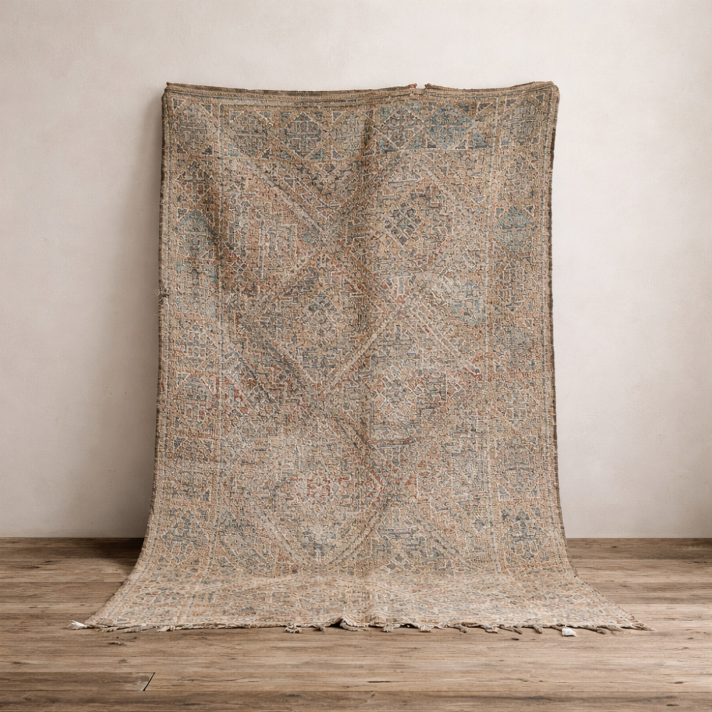 Vintage Berber Wool Rug - 5'9" X 10'2"